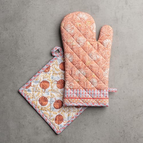 100% Cotton Oven Mitt & Pot Holder Set (2 Count)