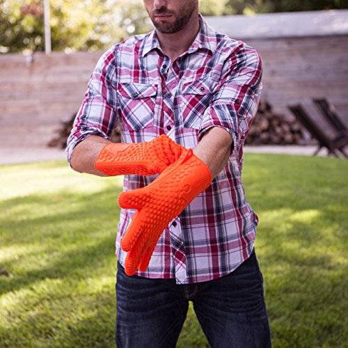 Ekogrips Premium Heat Resistant BBQ Grilling Gloves for Indoor and Outdoor Cooking (2 Count)