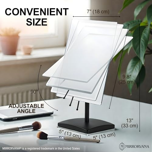 Large Adjustable Table Desk Mirror with Stand
