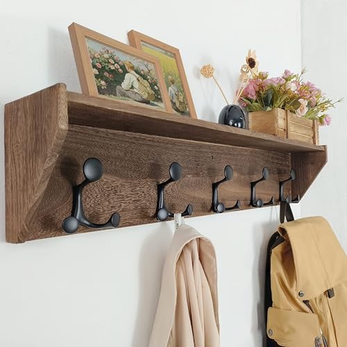 Wall Shelf with Hooks