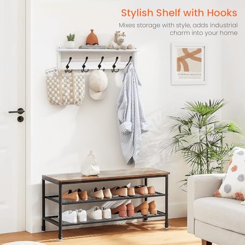 Wall Shelf with Hooks