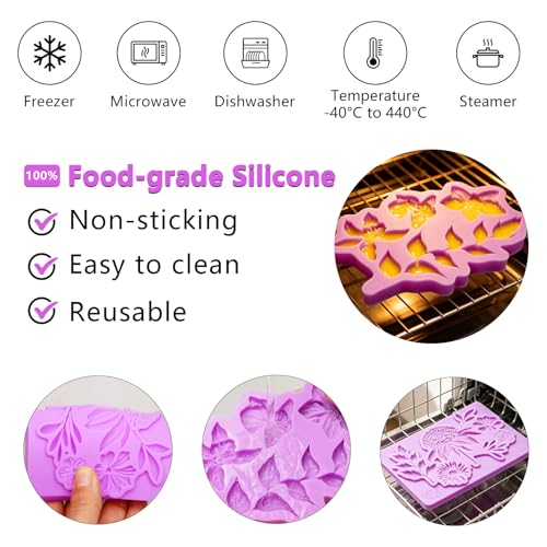 Flower Chocolate Mold Daisy Leaf Silicone Mold for Cake Decorating (2 Count)