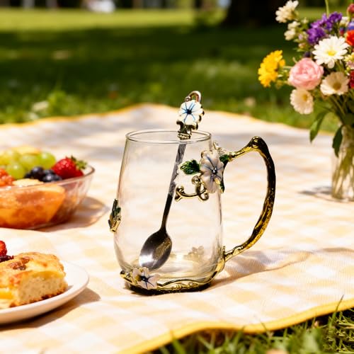 Best Gifts For Women Mom Blue Glass Coffee Tea Mug Unique Birthday Christmas Gift For Women Who Have Everything