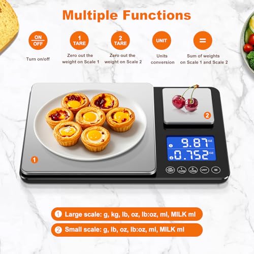 0.001oz 33lbs Dual Platform Food Kitchen Scales Digital Weight Grams and Ounces