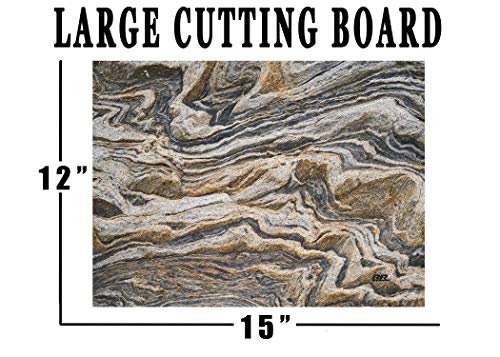 Brown Gray Granite Stone Marbled Pattern Textured Marble Art Kitchen Glass Cutting Board Modern Decorative Gift Abstract Wavy Contrast Design