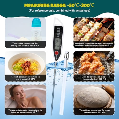 3 Set Digital Food Thermometer Long Probe Instant (3 Count)
