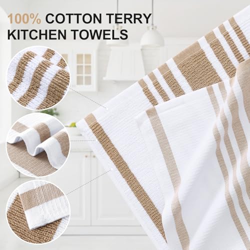 Premium Cotton Stripe Kitchen Towels 3 Pack (3 Count)