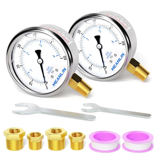 0~60Psi Stainless Steel 1 (2 Count)