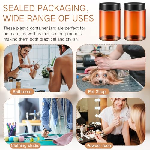 4 Pcs Plastic Jars Wide Mouth with Lids (4 Count)