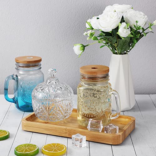 3 Pcs Bamboo Tray for Bathroom Bamboo Vanity Bathroom Counter Organizer Decorative Tea Serving Tray for Dresser Coffee Table Home Decor Toilet Tank Candle Perfume (3 Count)