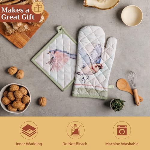 100% Cotton Oven Mitt & Pot Holder Set