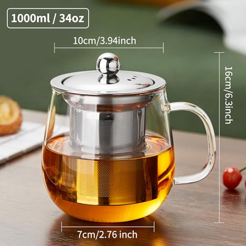 Glass Tea Cup with Infuser and Lid