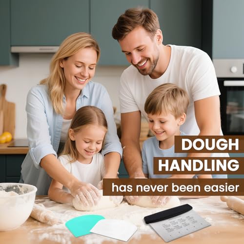 Dough Scraper Set with 2 Flexible Bowl Scrapers