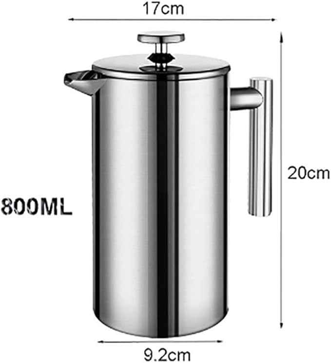 Stainless Steel French Press Coffee Maker 800ml Easy Clean Tea Pot with Filter - axGear