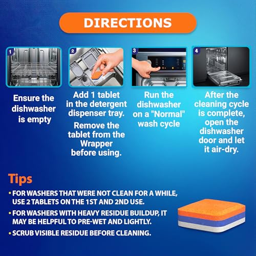 Dishwasher Cleaner Deodorizer Descaler Tablets (28 Count)