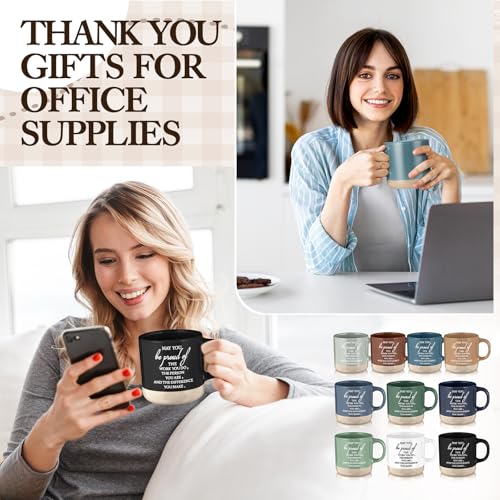 10 Pcs Thank You Mugs Bulk 13 oz Inspirational Ceramic Coffee Mugs May You Be Proud Appreciation Gift Back to School Gift for Teacher Nurse Employee Coworker Office Staff (10 Count)