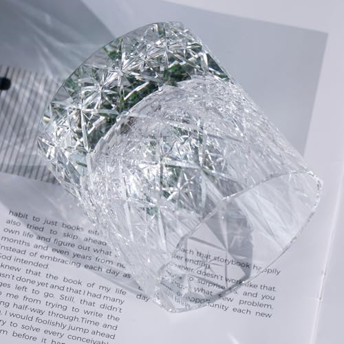 Crystal Whiskey Glasses Set of 2 Old Fashioned Glasses Hand Blown (2 Count)