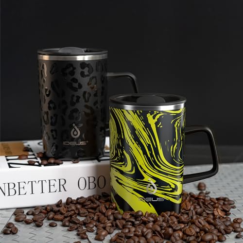 16 oz Insulated Coffee Mug with Lid and Handle