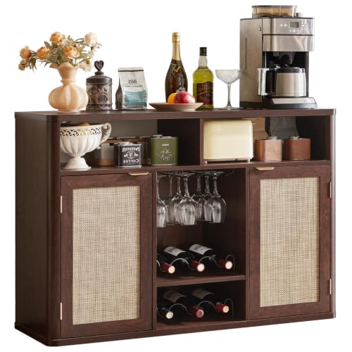 Rattan Wine Bar Cabinet with 2 Doors