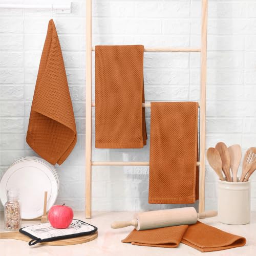 100% Cotton Waffle Weave Kitchen Dish Towels 4 (4 Count)