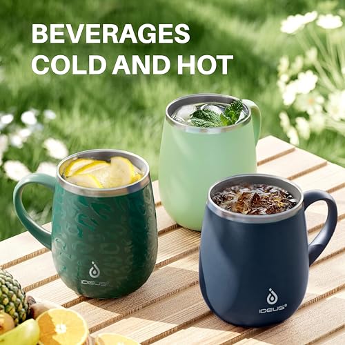 16 oz Insulated Coffee Mug with Lid and Handle