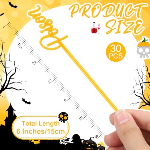 30 Pcs Halloween Swizzle Sticks Poison Fall Drink Stirrers