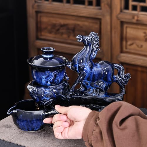 Ceramic Teapot with Infuser Horse Tea Set