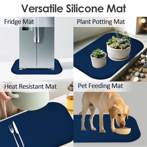 Silicone Coffee Maker Mat with Lip for Countertops