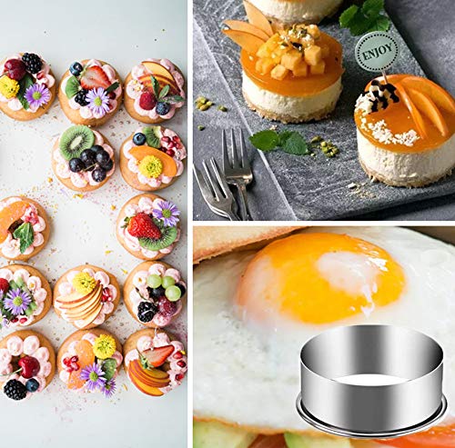 7 Pieces Stainless Steel Cookie Cutter Set Biscuit Plain Edge Round Cutters Sizes Shape Molds Ranging from 2