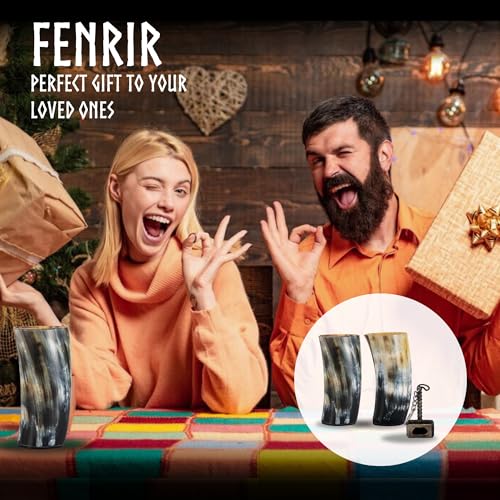 Viking Drinking Horn Mug Set of 2 (2 Count)