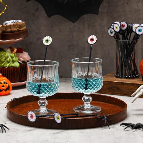 30 Pcs Halloween Swizzle Sticks Horror Eyeball Fall Drink Stirrers
