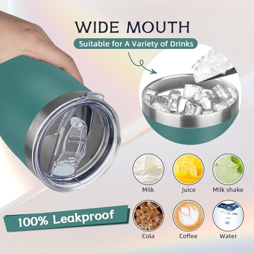 20oz Insulated Tumbler with Lid Straw Travel Coffee Mug Cup