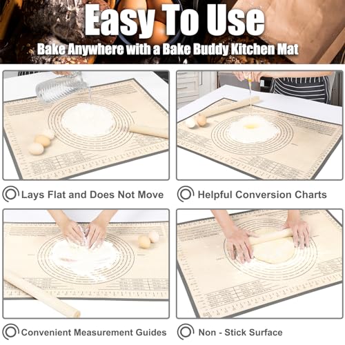 Silicone Pastry Mat 28X20 inch Baking Mat for Rolling Dough