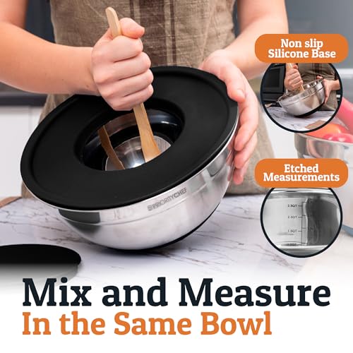 6pc Stainless Steel Mixing Bowls with Lids Set (6 Count)