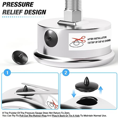 0~100Psi Liquid Filled Pressure Gauge Stainless Steel with 316 Stainless Steel Joint 1