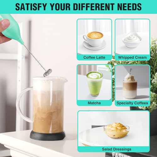 Handheld Rechargeable Milk Frother Wand with Stand