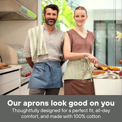 Chef Waist Aprons for Women with Pockets