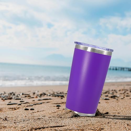 20oz Tumbler Insulated Coffee Tumblers with Lid Stainless Steel Purple 12P (12 Count)