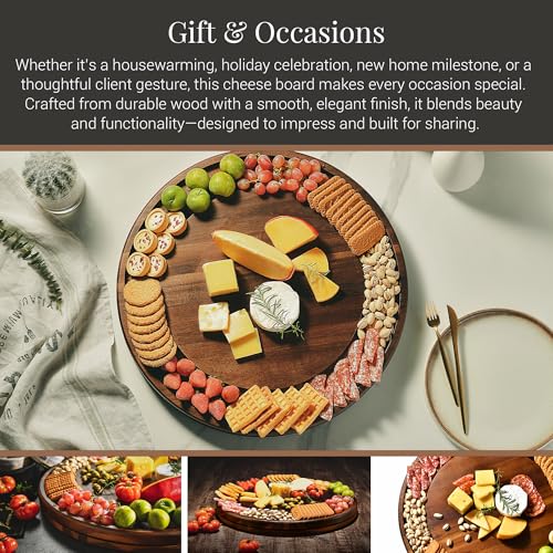 Acacia Wood Rotating Cheese Board