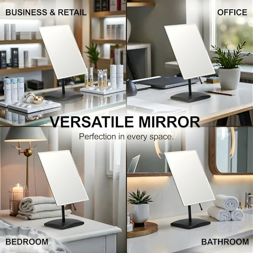 Large Adjustable Table Desk Mirror with Stand