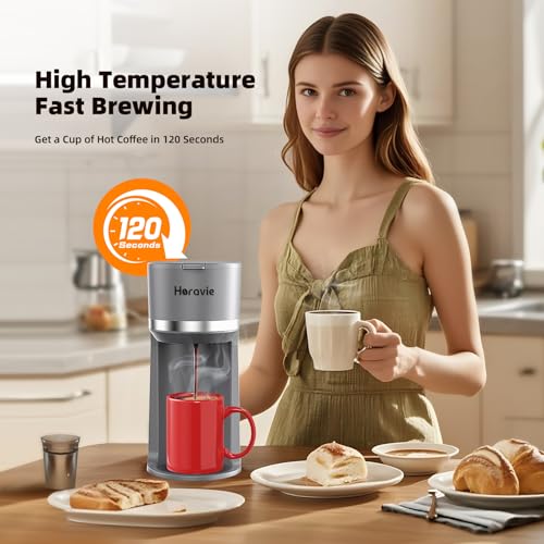Mini Single Serve Coffee Maker for K Cup Pods and Grounds