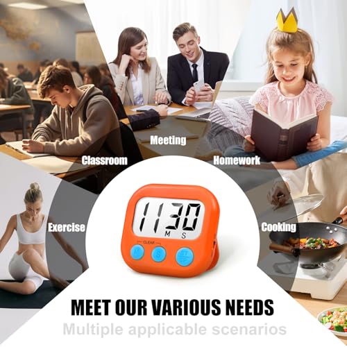 Digital Kitchen Timers for Cooking (6 Count)