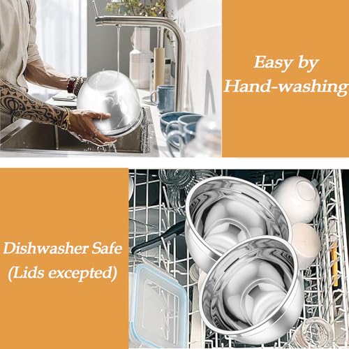 Mixing Bowls Stainless Steel Nesting Salad Bowls Set (6 Count)