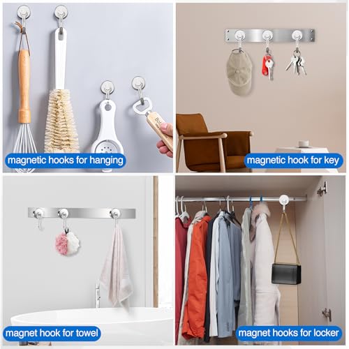 Magnetic Hooks Magnet Hook for Cruise Cabins Fridge 80LBS 6Pack (6 Count)