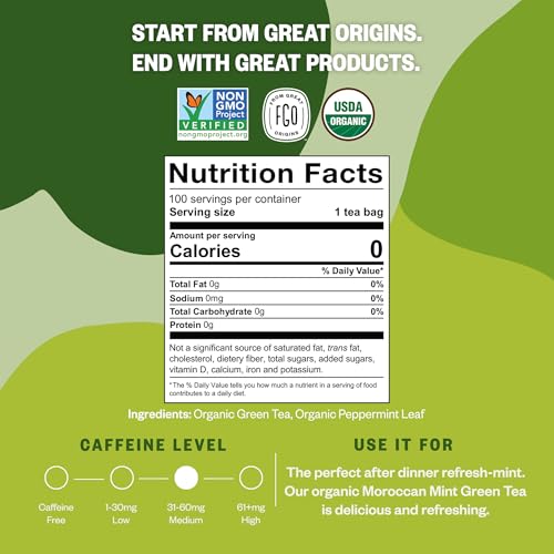 Organic Moroccan Mint Green Tea (100 Count)