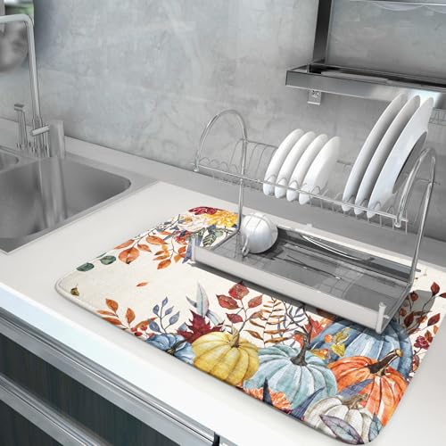 Fall Dish Drying Mat for Kitchen Countertop