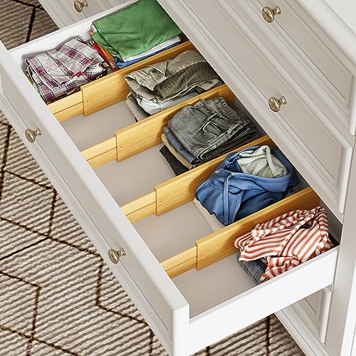 Bamboo Expandable Drawer Dividers (4 Count)