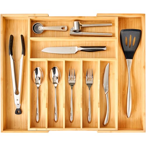 Large Expandable Kitchen Silverware Utensils Drawer Organizer