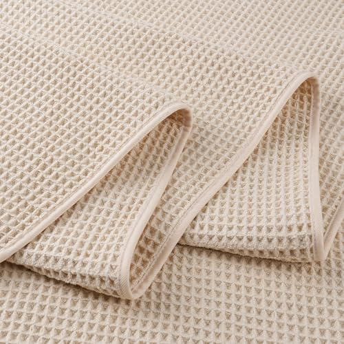 430 GSM Poly Blend Microfiber Quick Dry Waffle Bath Towel (4 Count)