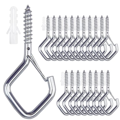 20PCS Eye Screw Hooks for Hanging Heavy Duty with Safety Buckle.Metal Ceiling Hooks for Hanging Plants